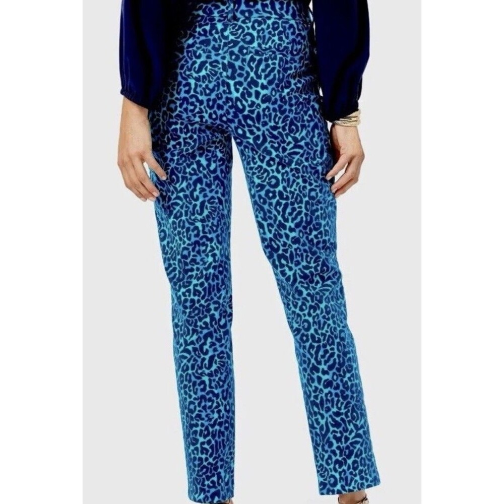 Lilly Pulitzer Size 4 Kelly Ankle Stretch Pants Oyster Bay Blue